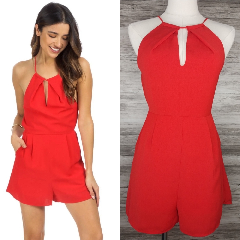 LUSH Red Romper Jumpsuit